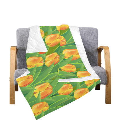 Tulip Orange Pattern Print Design TP07 Premium Quilt