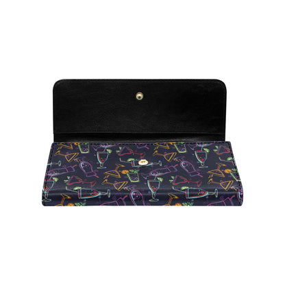 Cocktail Pattern Print Design 04 Women's Trifold Wallet
