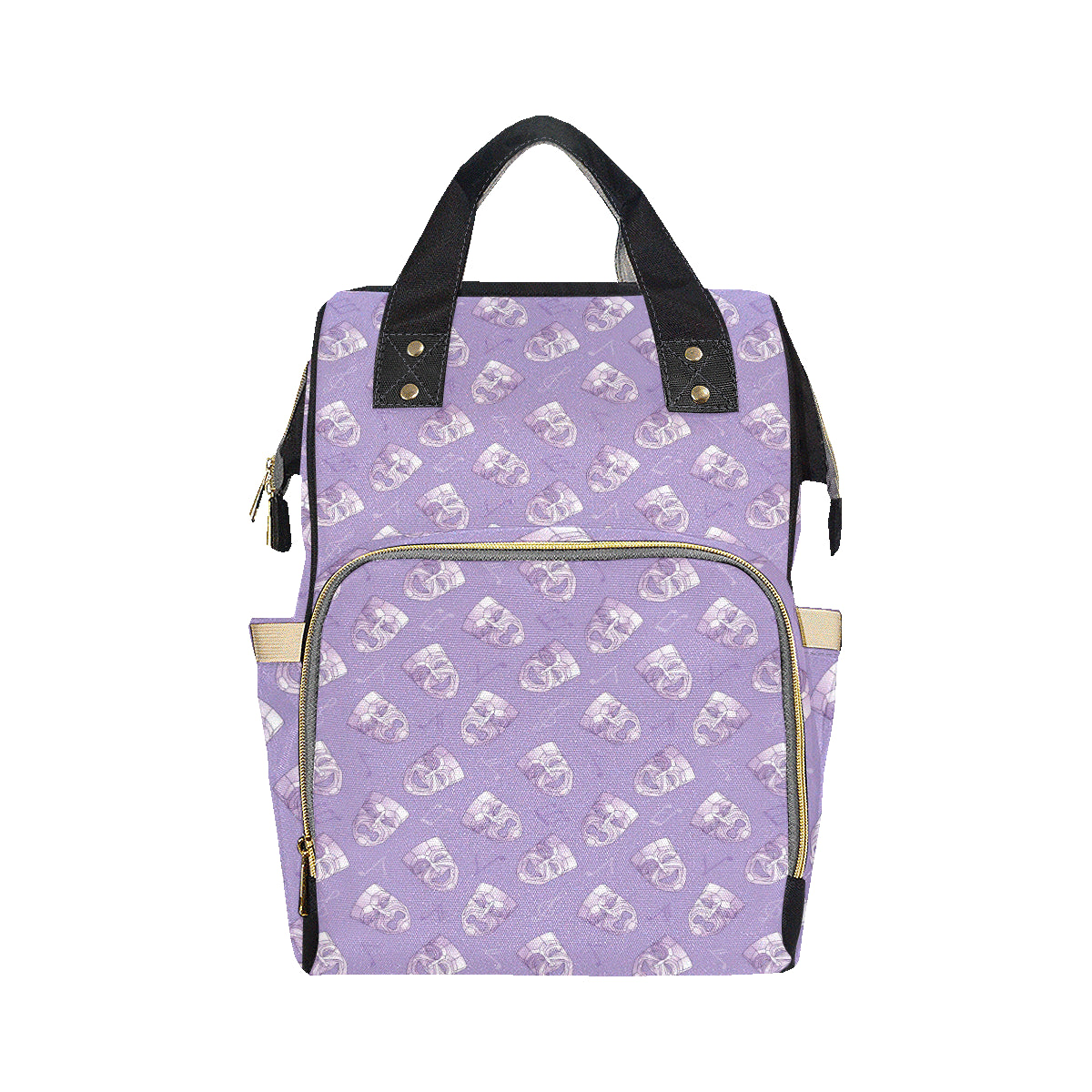 Acting Mask Pattern Print Design 05 Diaper Bag Backpack