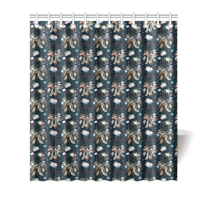 Dream Catcher Boho Floral Style Shower Curtain