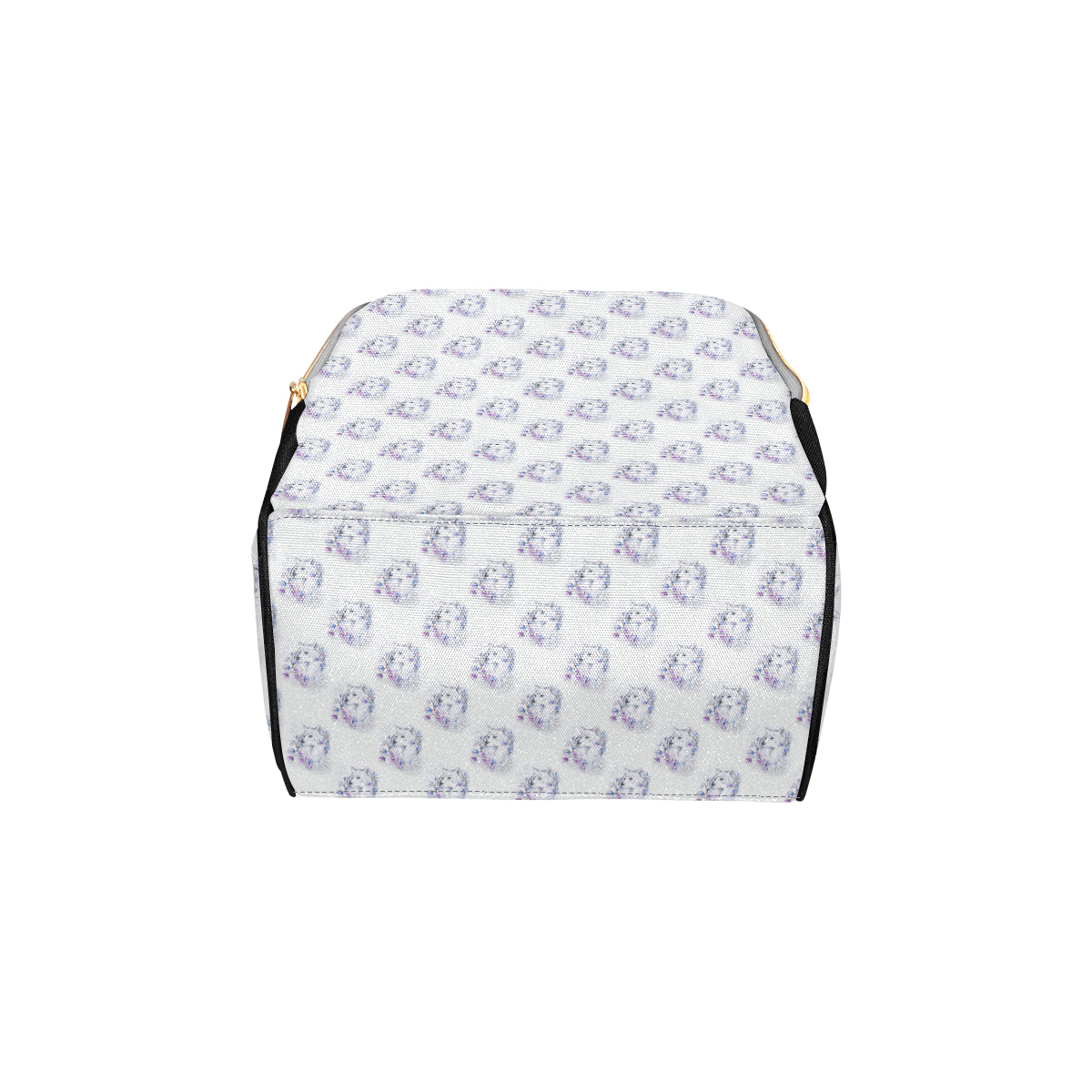 Wolf with Flower Print Design Diaper Bag Backpack