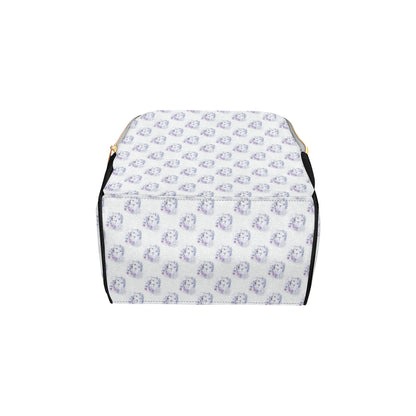 Wolf with Flower Print Design Diaper Bag Backpack