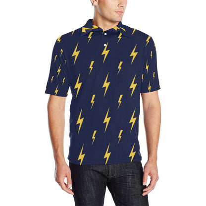 Lightning Thunder Pattern Print Design 03 Men Polo Shirt
