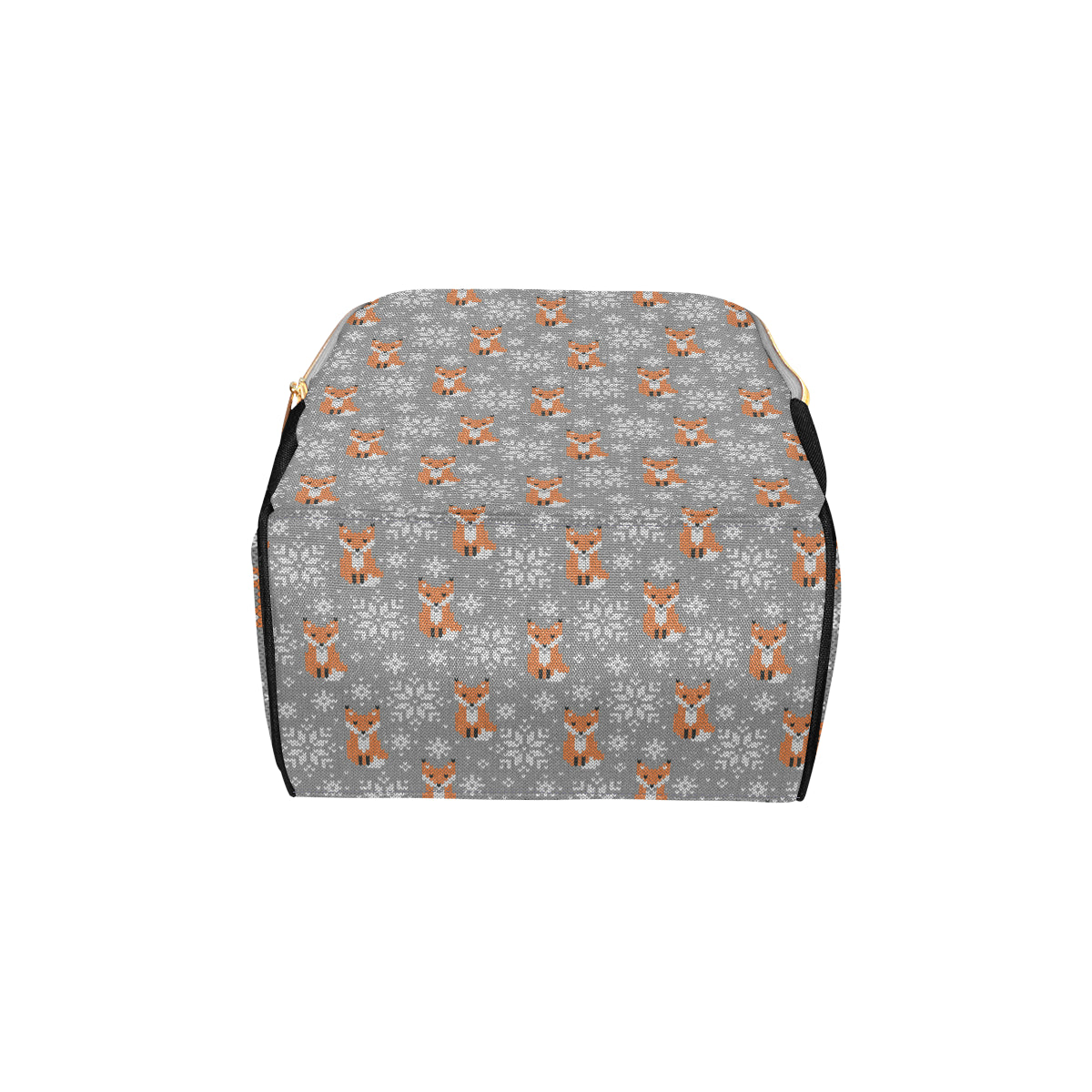 Knit Red Fox Pattern Print Design 02 Diaper Bag Backpack