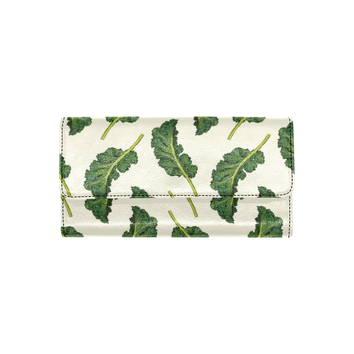 Kale Pattern Print Design 03 Women's Trifold Wallet