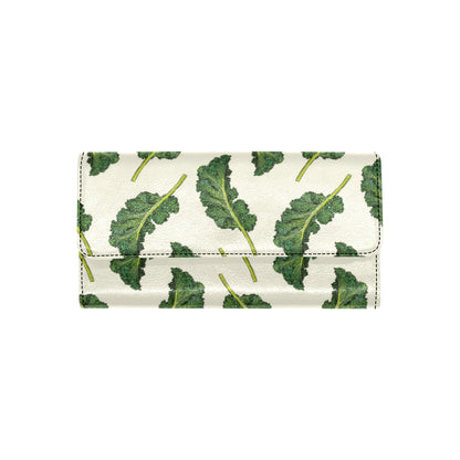 Kale Pattern Print Design 03 Women's Trifold Wallet