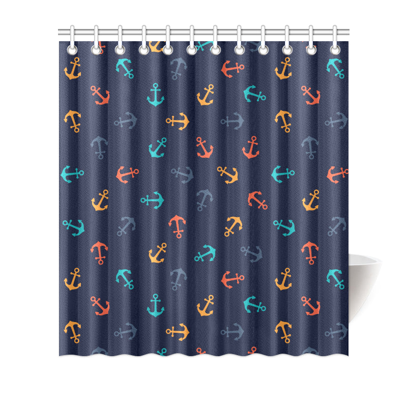 Anchor Pattern Print Design 05 Shower Curtain