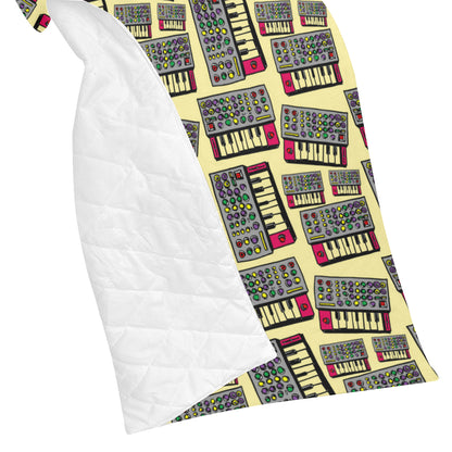 Synthesizer Pattern Print Design 01 Premium Quilt