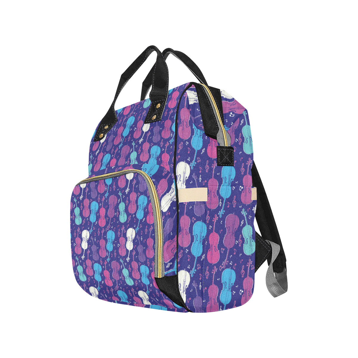 Cello Pattern Print Design 01 Diaper Bag Backpack