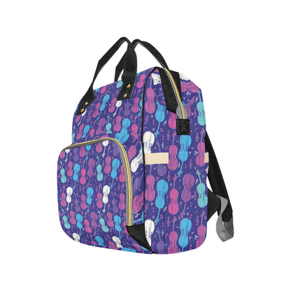 Cello Pattern Print Design 01 Diaper Bag Backpack