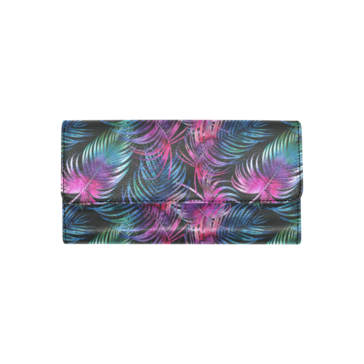 Palm Leaves Pattern Print Design PL010 Women's Trifold Wallet