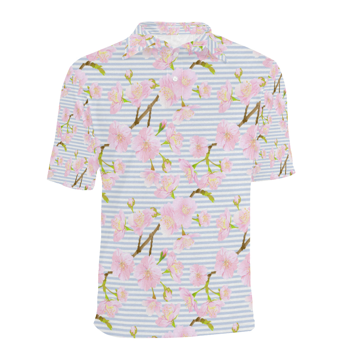 Pink Cherry Blossom Sakura Men Polo Shirt