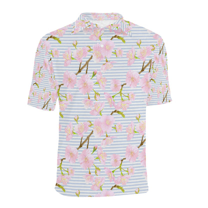 Pink Cherry Blossom Sakura Men Polo Shirt