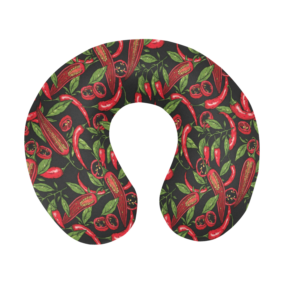 Chilli Pepper Pattern Print Design 02 U-Shaped Travel Neck Pillow