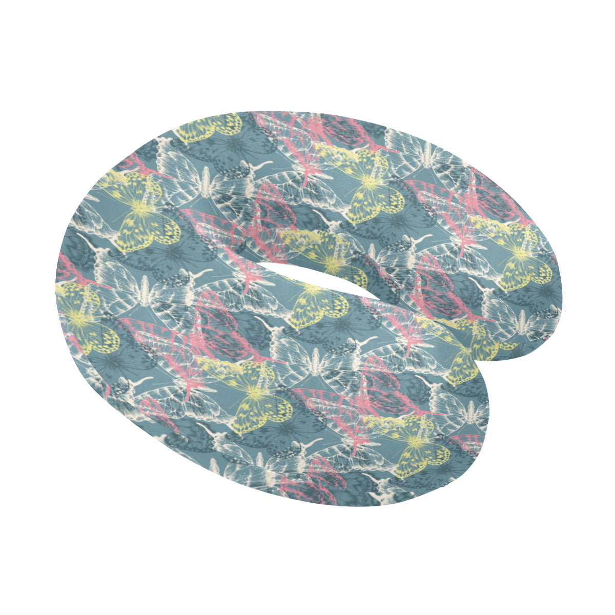Butterfly Pattern Print Design 01 U-Shaped Travel Neck Pillow