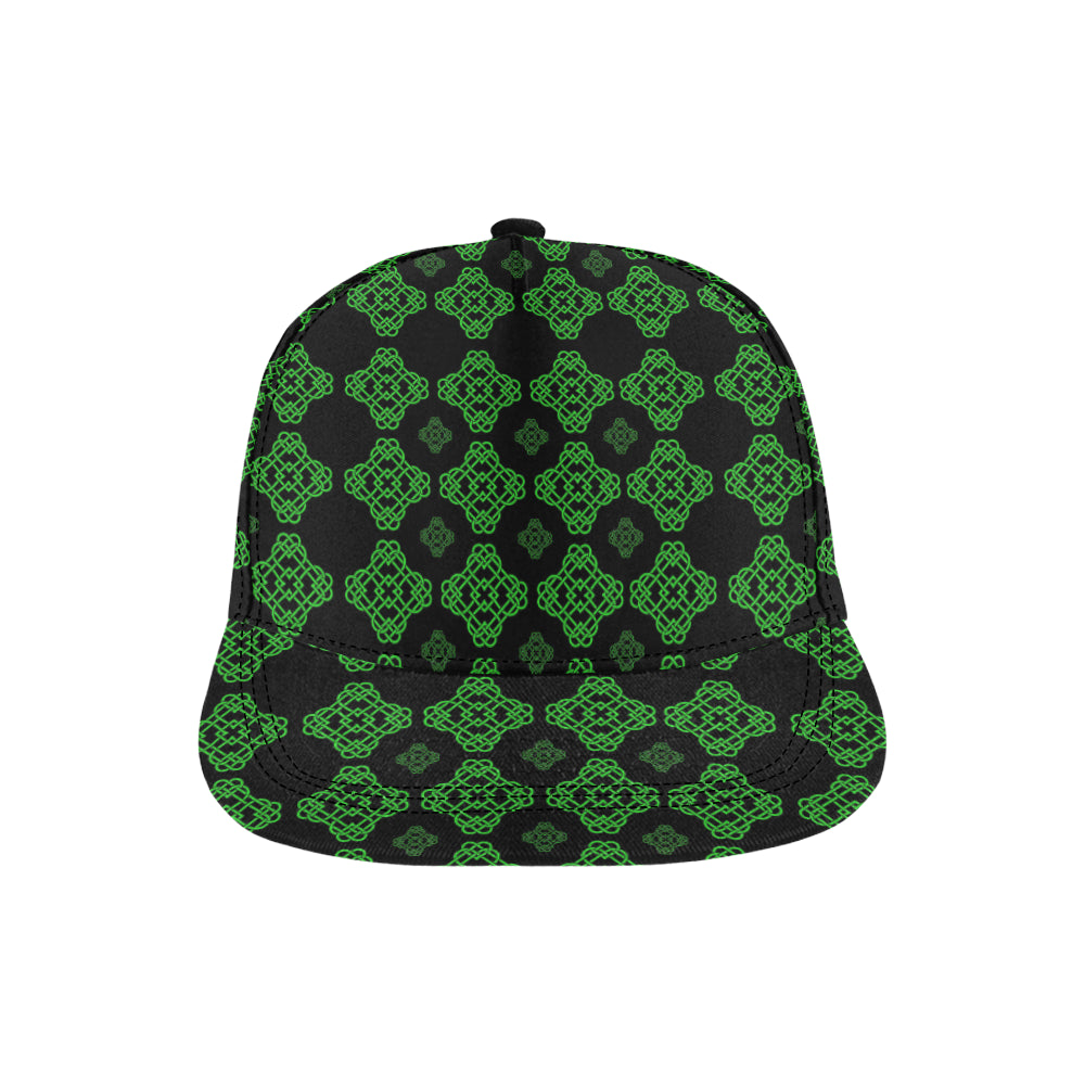 Celtic Knot Green Neon Design Snapback Cap