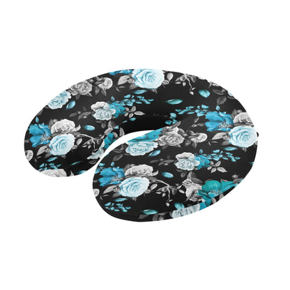 Rose Pattern Print Design A02 U-Shaped Travel Neck Pillow