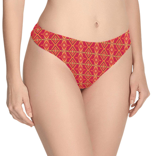 Southwest Aztec Design Themed Print Women's Thongs