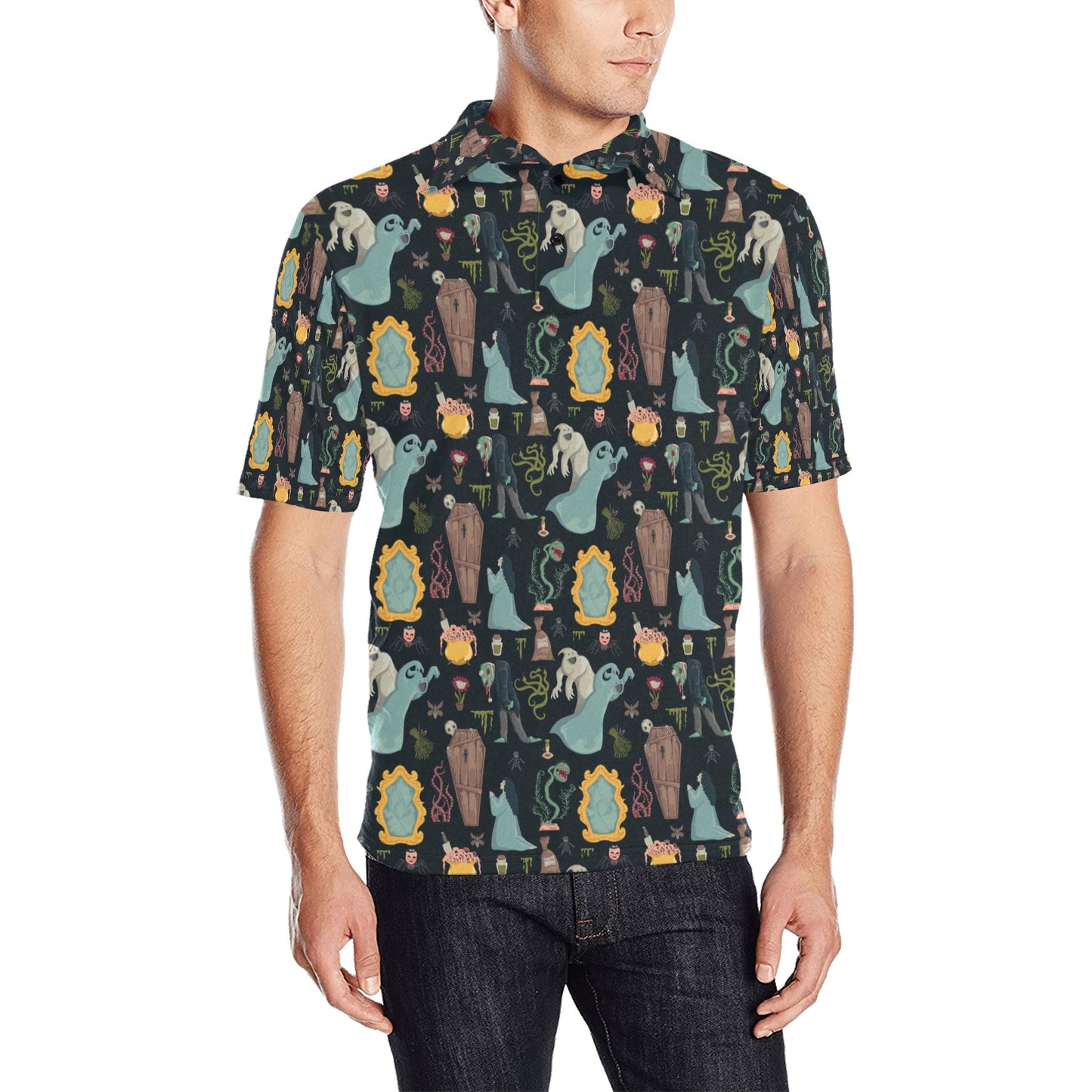 Creepy Print Design LKS303 Men Polo Shirt
