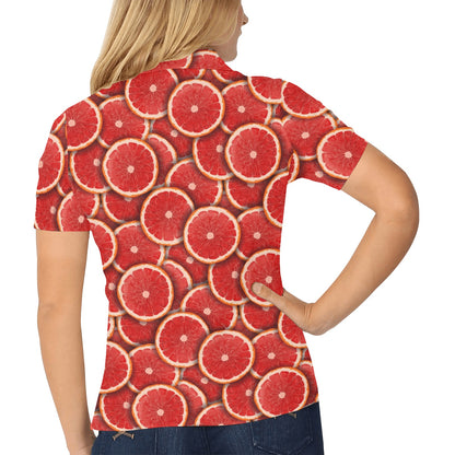 Grapefruit Pattern Print Design GF05 Women's Polo Shirt