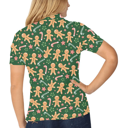 Gingerbread Pattern Print Design 04 Women's Polo Shirt