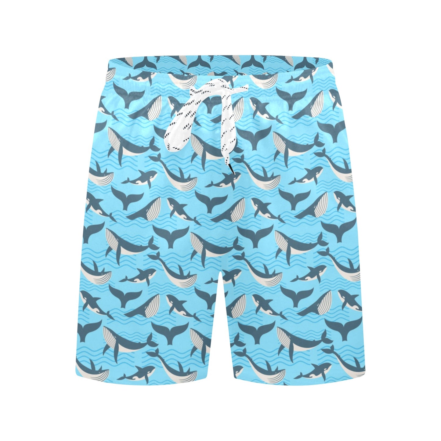 Whale Pattern Design Themed Print Men's Swim Trunks Beach Shorts