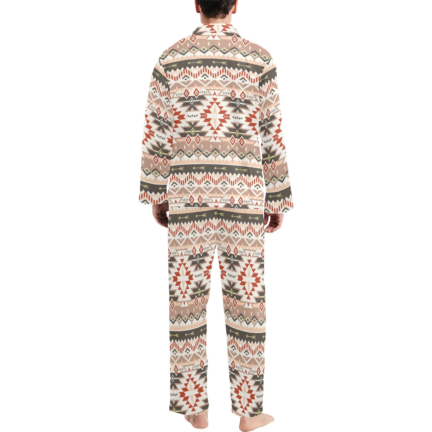 Aztec Pattern Print Design 05 Men's Long Pajama Set