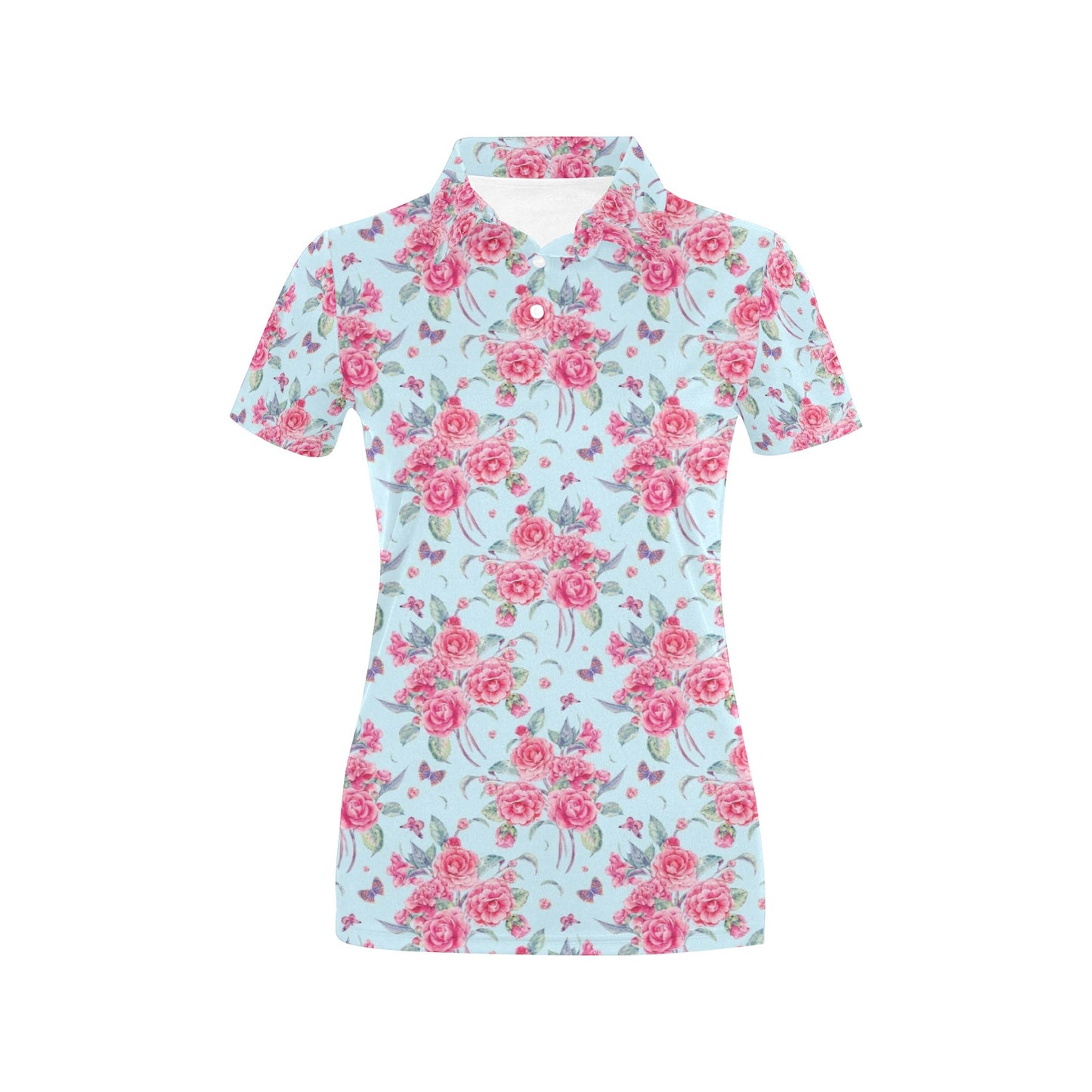Camellia Pattern Print Design 01 Women's Polo Shirt
