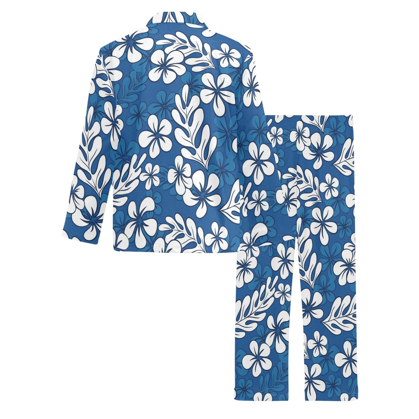 Plumeria Pattern Print Design PM015 Men's Long Pajama Set
