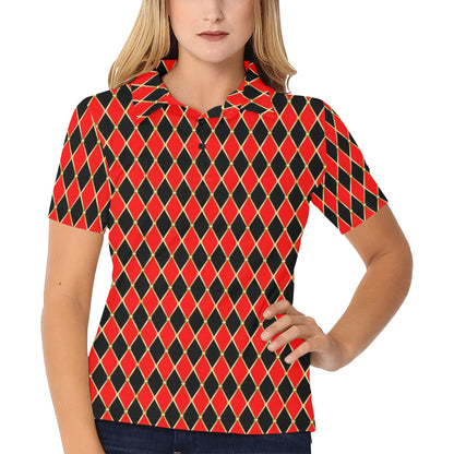 Harlequin Print Design LKS401 Women's Polo Shirt