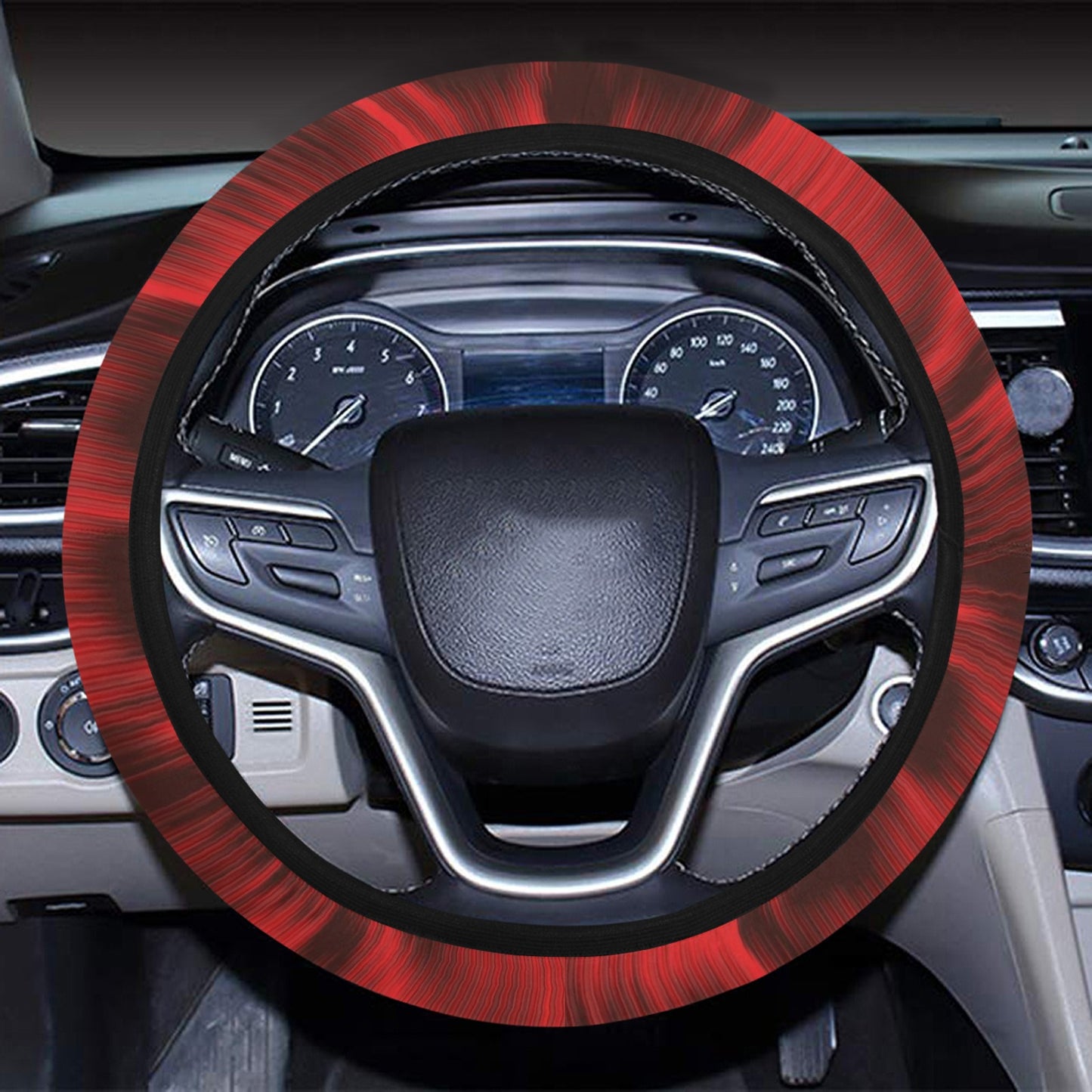 Skull Red Print Design LKS306 Steering Wheel Cover with Elastic Edge