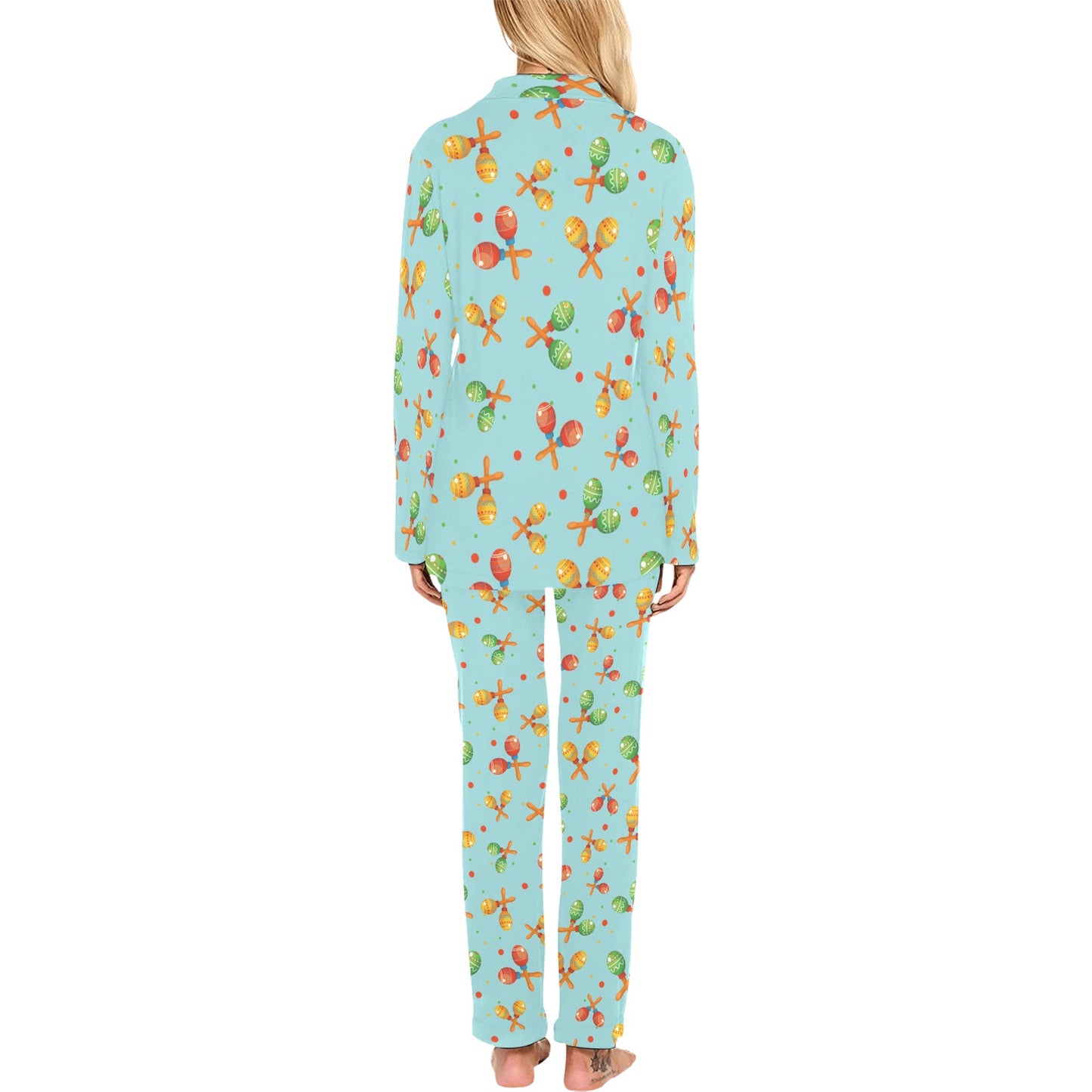 Maracas Print Design LKS402 Women's Long Pajama Set