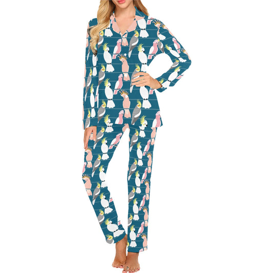 Cockatoo Print Design LKS401 Women's Long Pajama Set