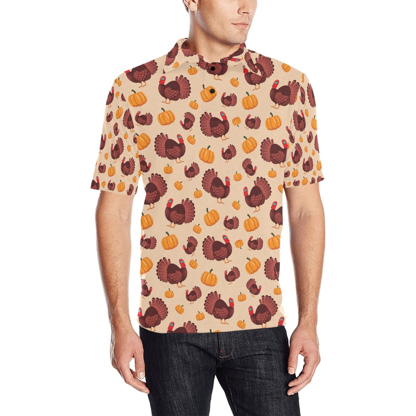 Thanksgiving Print Design LKS308 Men Polo Shirt