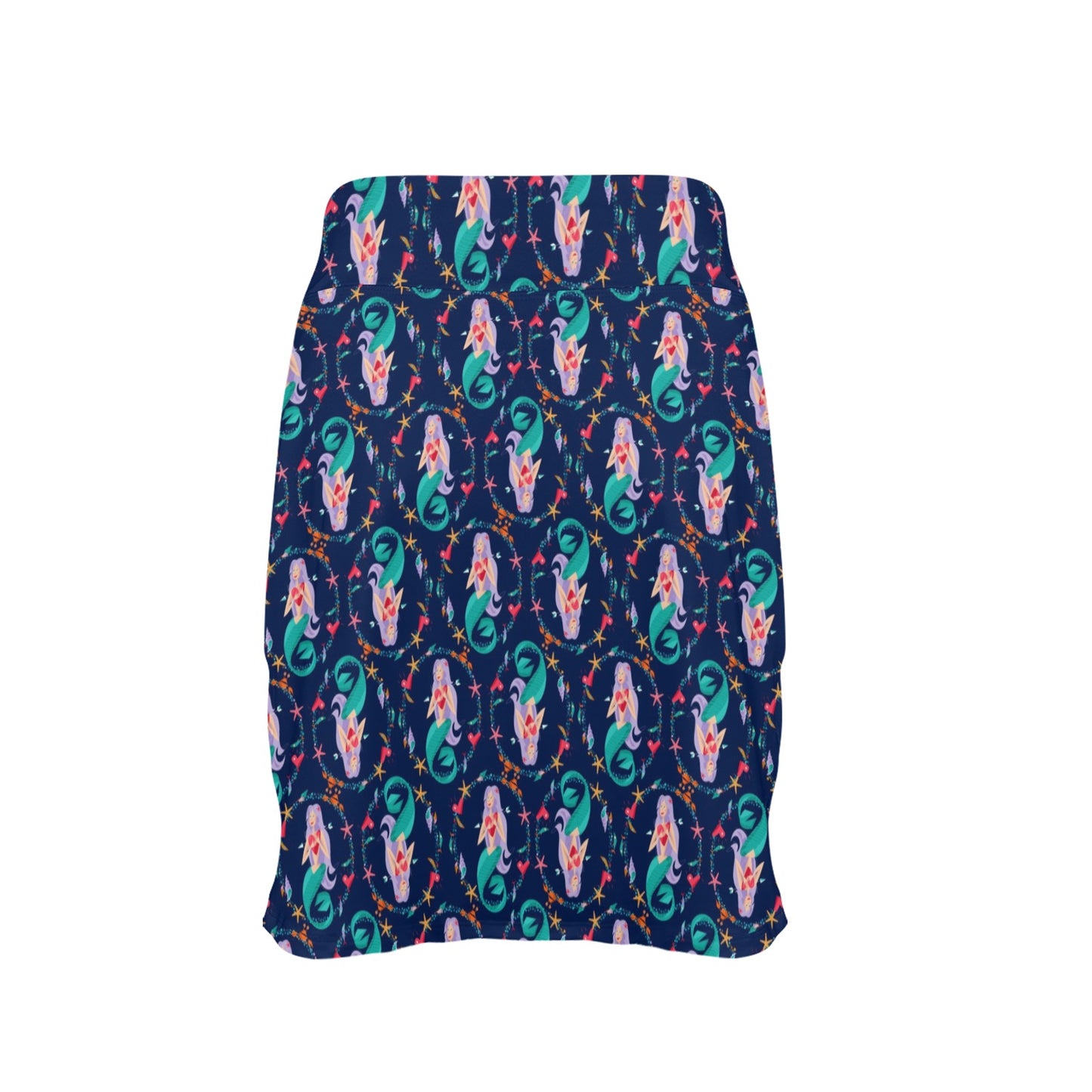 Mermaid Girl Cute Design Print 17" Golf & Pickleball Skort with Pockets