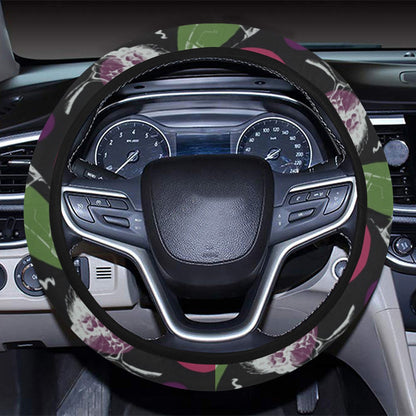 Wine Print Design LKS307 Steering Wheel Cover with Elastic Edge