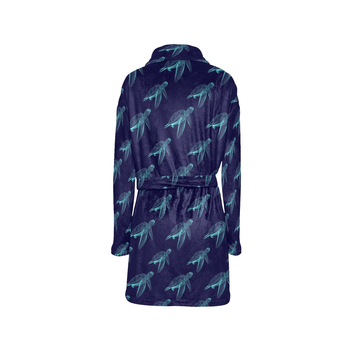 Sea Turtle Pattern Print Design T04 Women's Fleece Robe