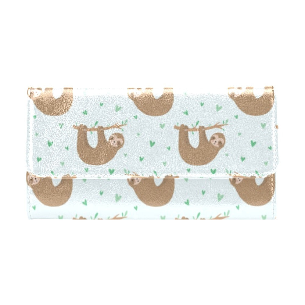 Sloth Print Design LKS308 Women's Trifold Wallet