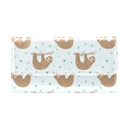 Sloth Print Design LKS308 Women's Trifold Wallet