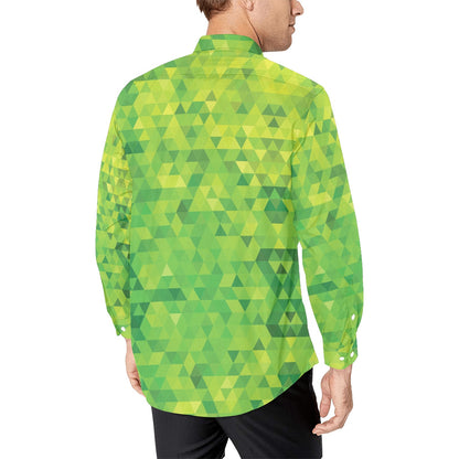 Geometric Print Design LKS402 Men's Long Sleeve Dress Shirt