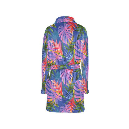 Tropical Flower Pattern Print Design TF025 Women's Fleece Robe