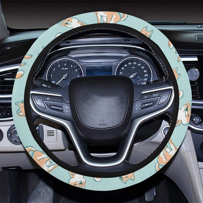 Shiba Inu Print Design LKS304 Steering Wheel Cover with Elastic Edge