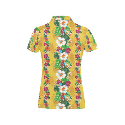 Hawaiian Themed Pattern Print Design H09 Women's Polo Shirt