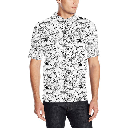 Splatter Print Design LKS305 Men Polo Shirt