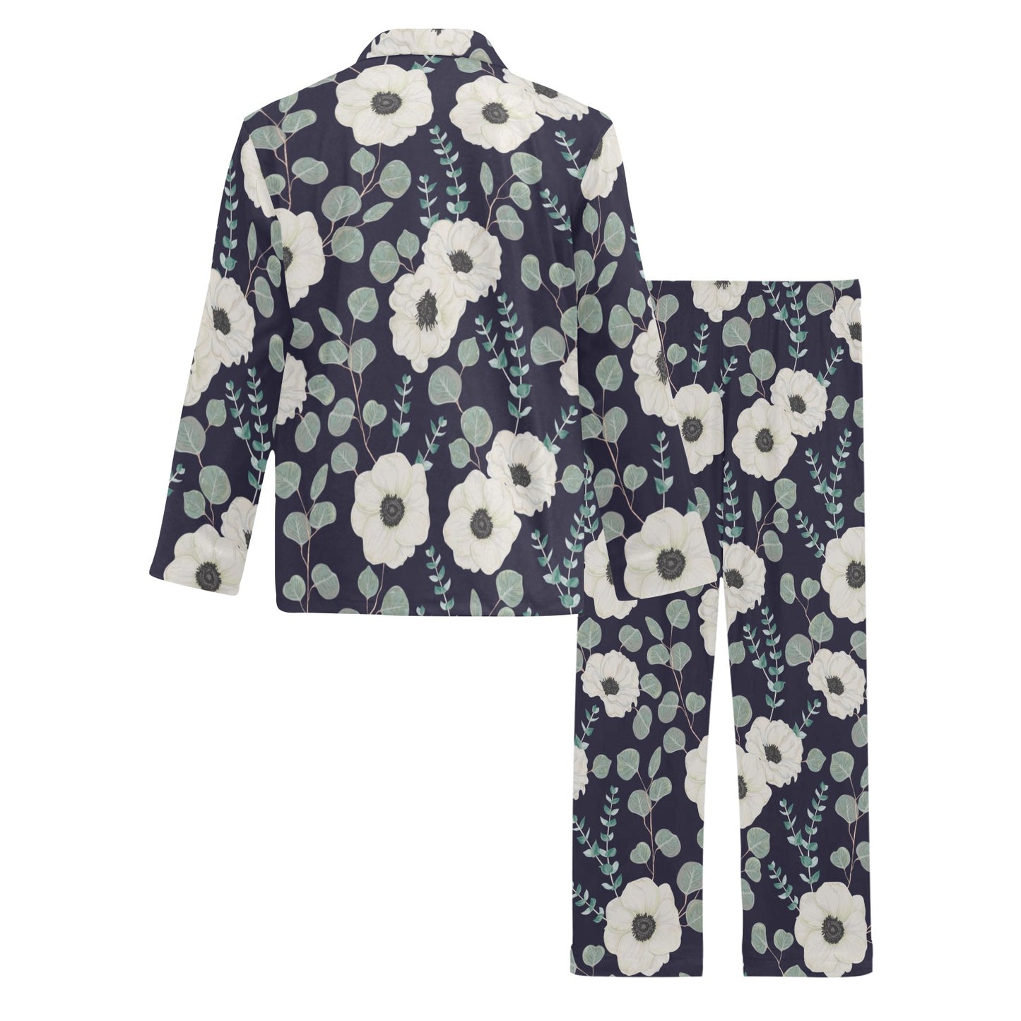 Anemone Pattern Print Design AM01 Men's Long Pajama Set