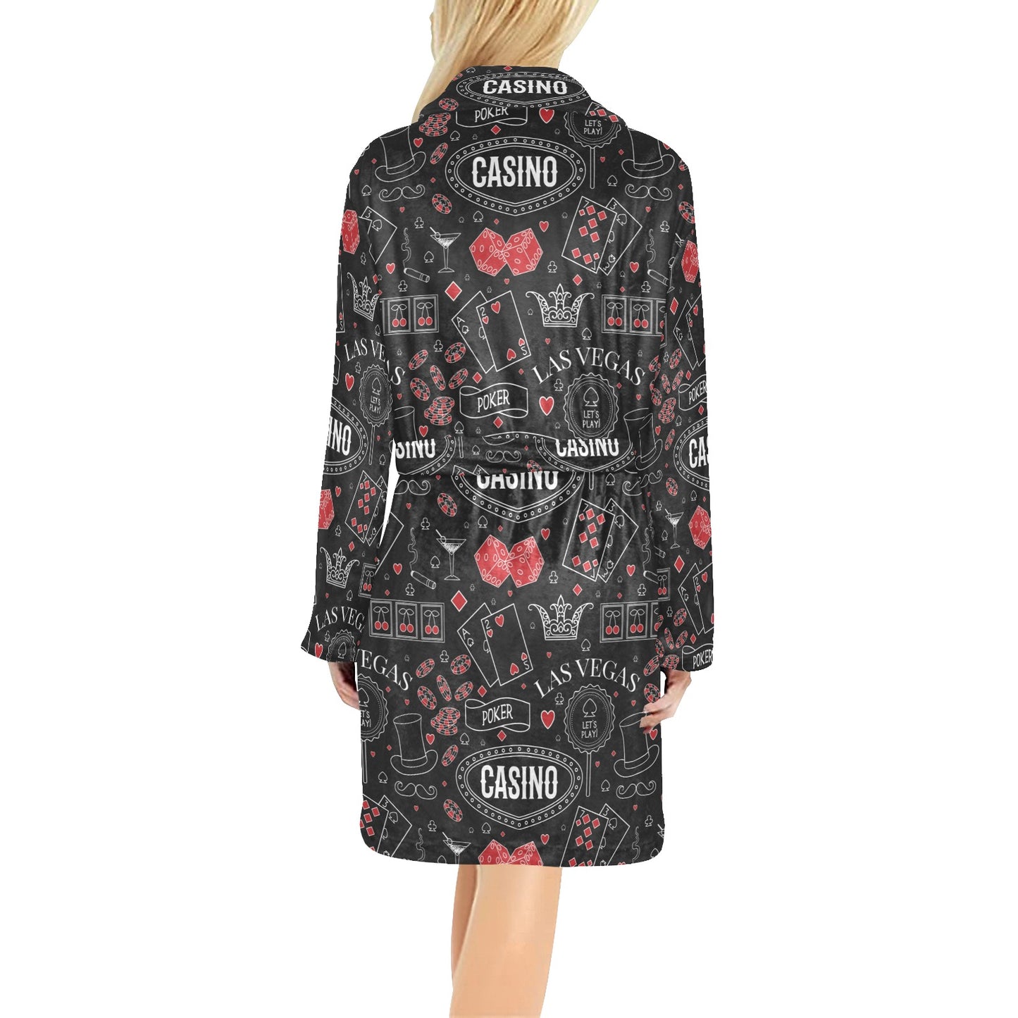 Casino Pattern Print Design 04 Women's Fleece Robe