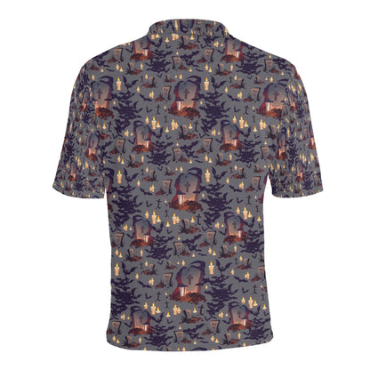 Creepy Graveyard Print Design LKS301 Men Polo Shirt