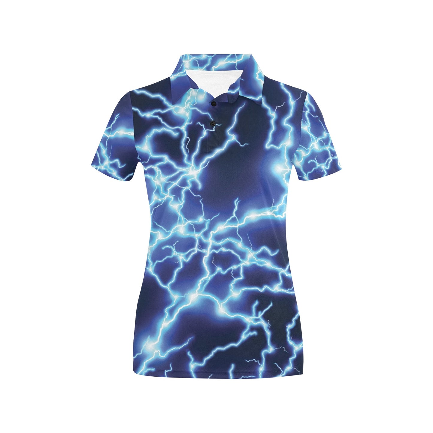 Lightning Thunder Pattern Print Design 04 Women's Polo Shirt