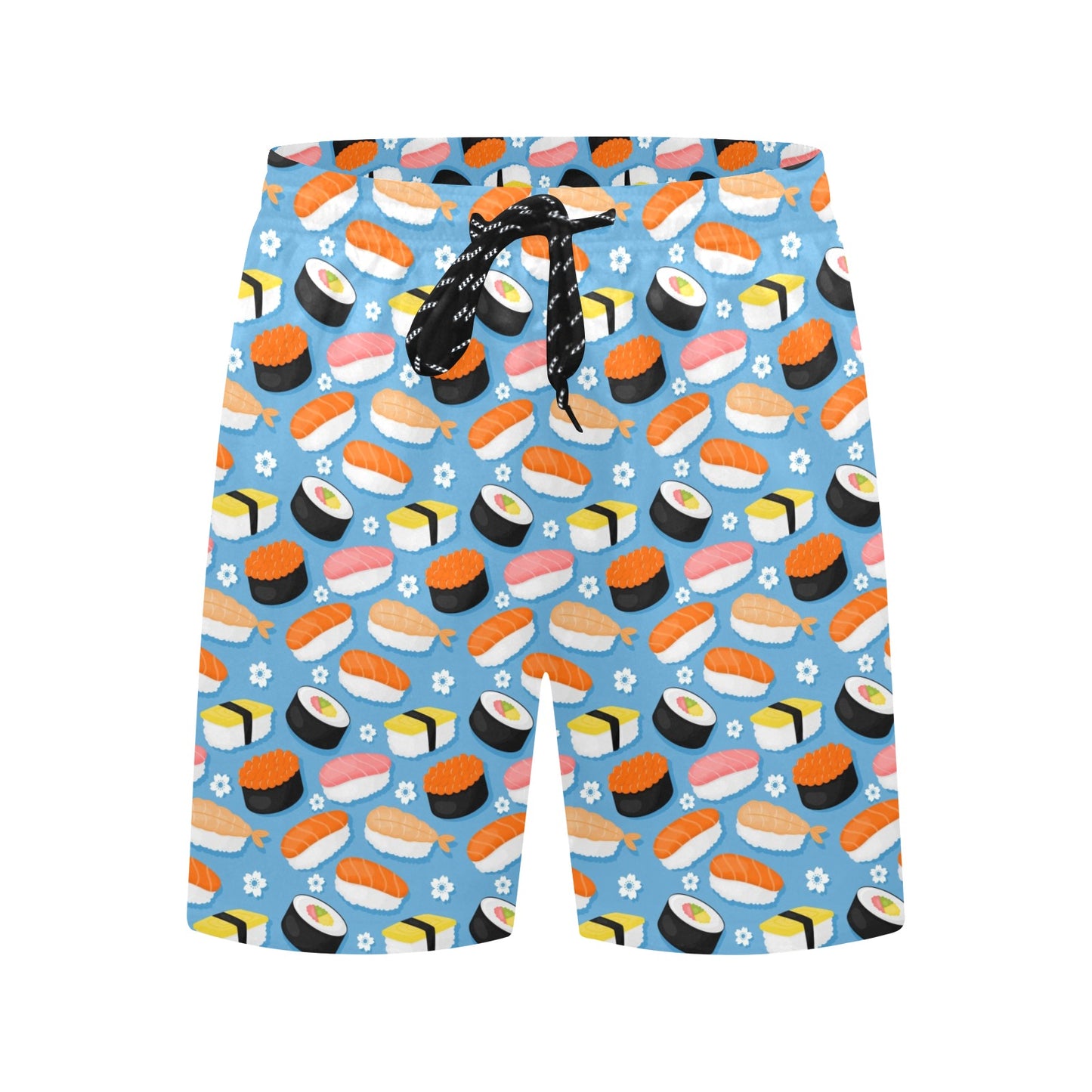 Sushi Print Design LKS304 Men's Swim Trunks Beach Shorts