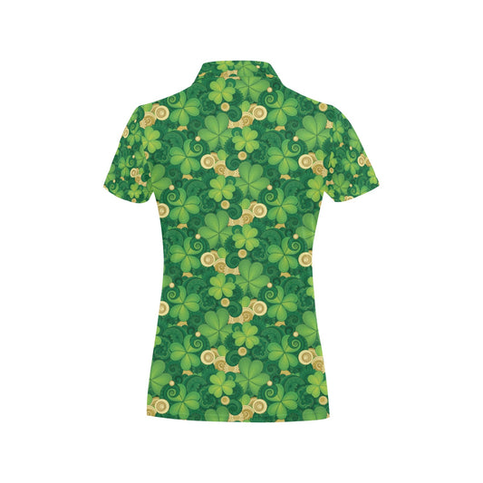 Shamrock Print Design LKS301 Women's Polo Shirt